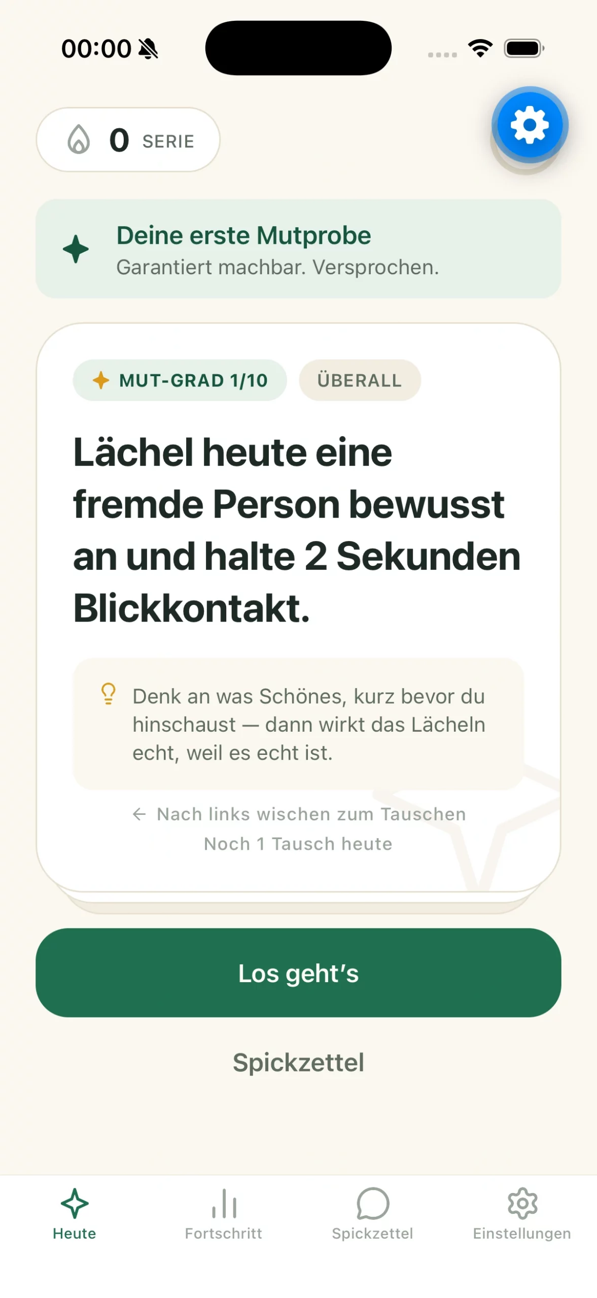Die Funke-App: Mutprobe des Tages mit Blickkontakt-Aufgabe