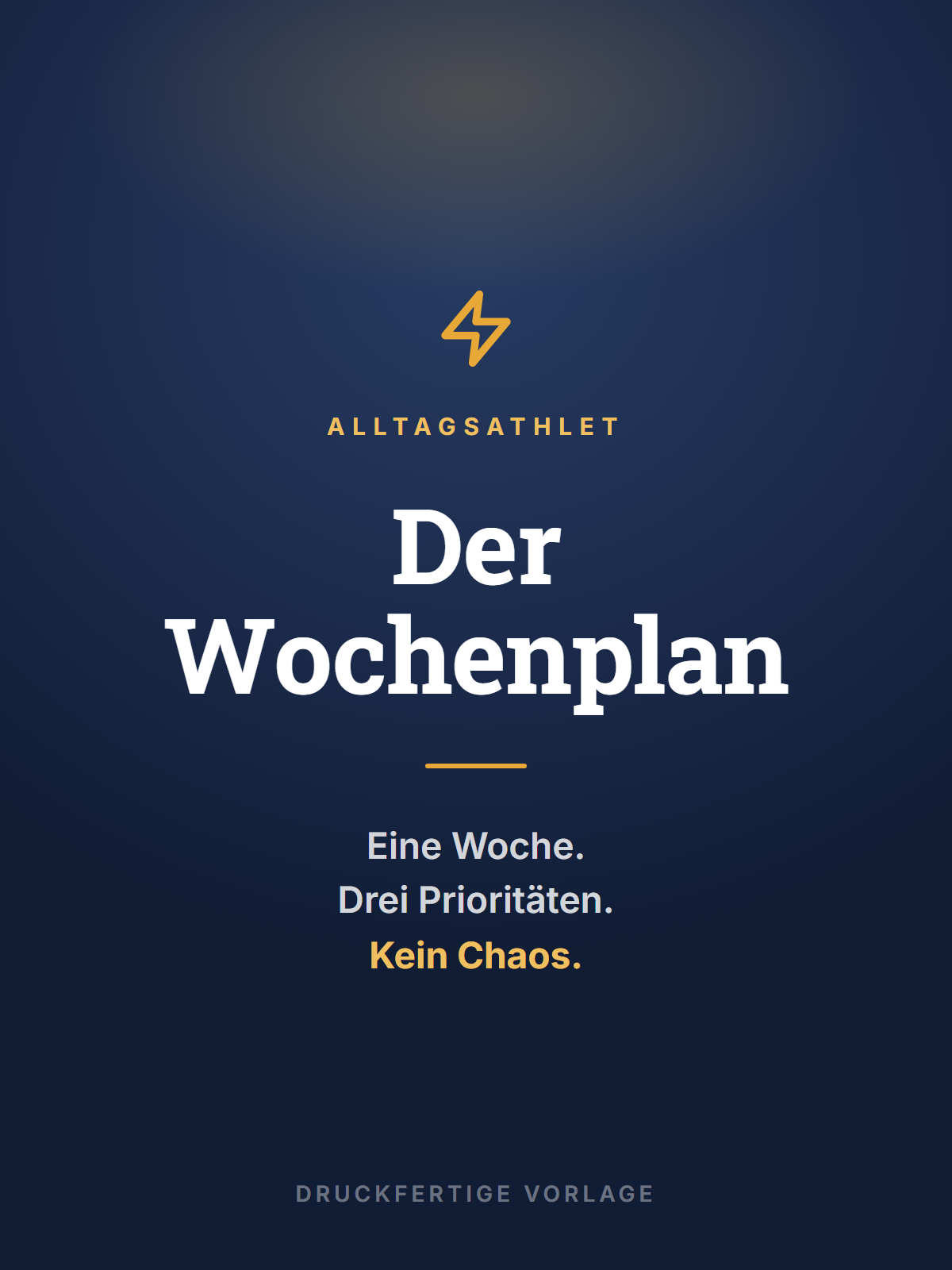 Der Wochenplan Vorlage